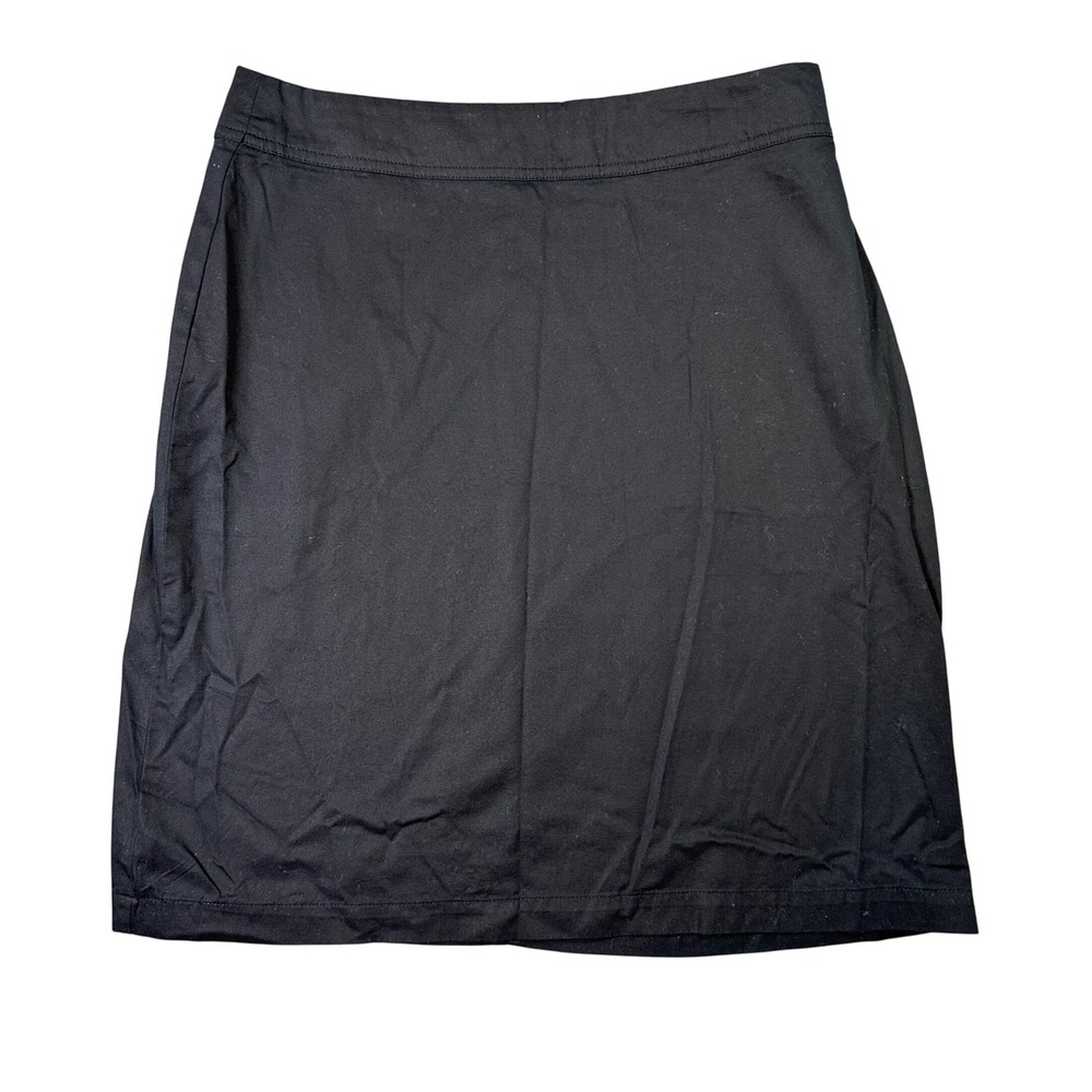Eddie‎ Bauer Black Cotton Pencil Skirt Professional Office Classic Size 12 Black
